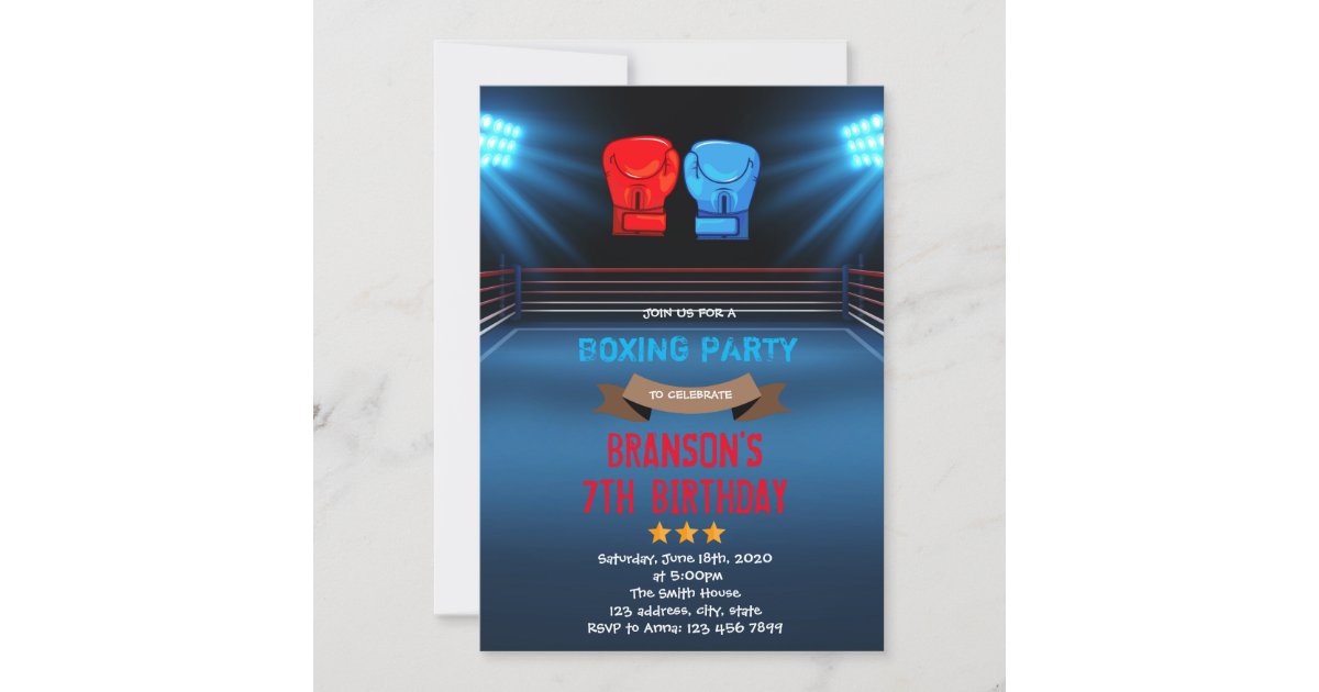Boxing birthday theme invitation Zazzle