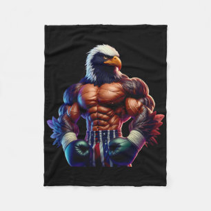 Boxing Blackhawk Boxer Kickboxer Mma Fighter Comba Fleece Blanket