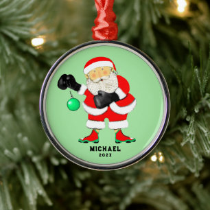 Boxing Boxer Christmas Collectible Metal Ornament