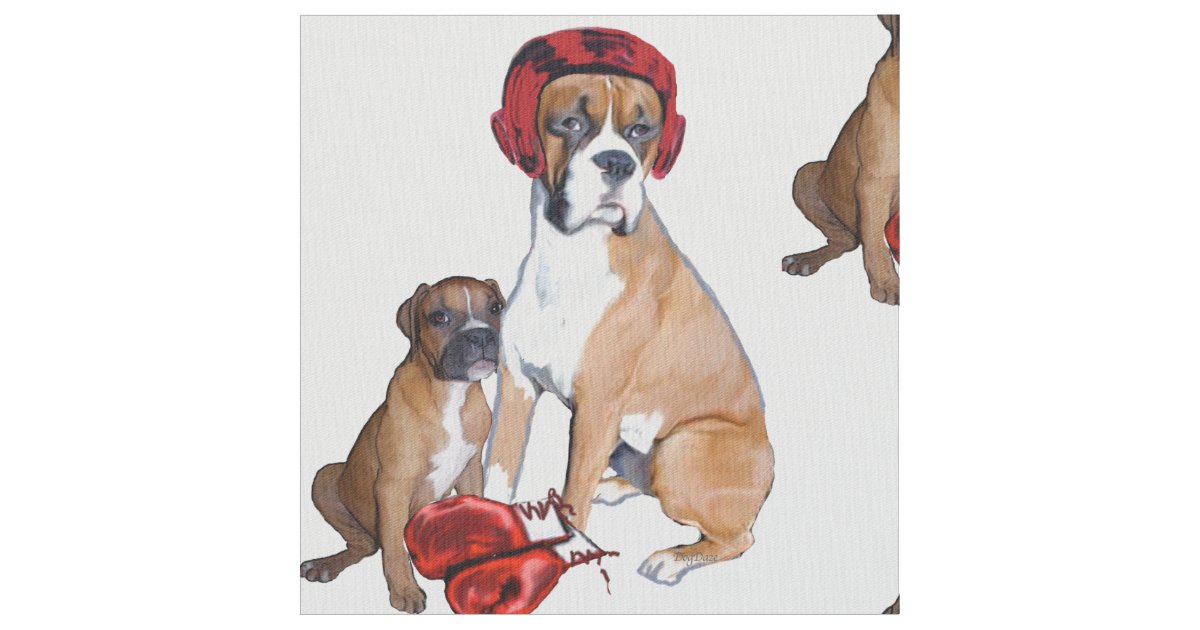Boxing Boxer dog fabric Zazzle