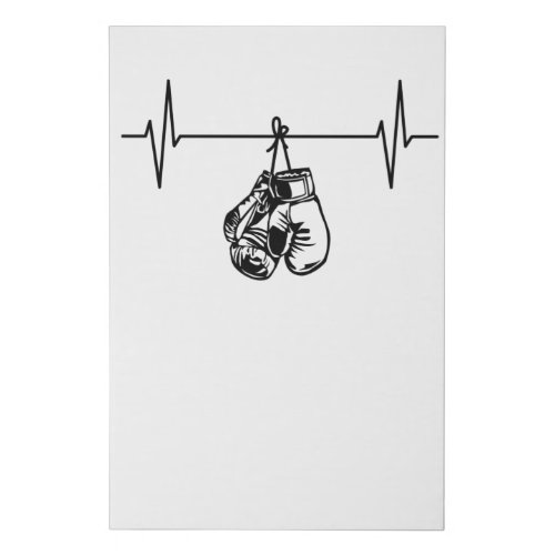 Boxing Boxer Gloves Heartbeat Gift Faux Canvas Print