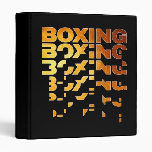 Boxing Boxer Graphic Word Art 3 Ring Binder