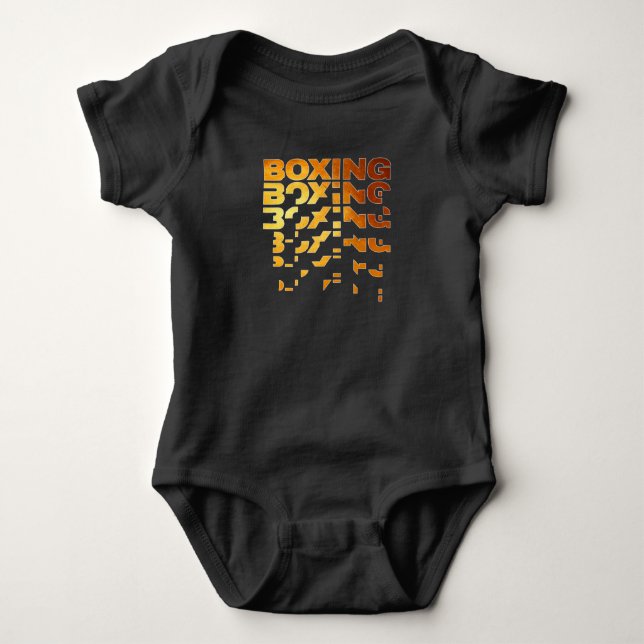 Boxing Boxer Graphic Word Art Baby Bodysuit (Front)