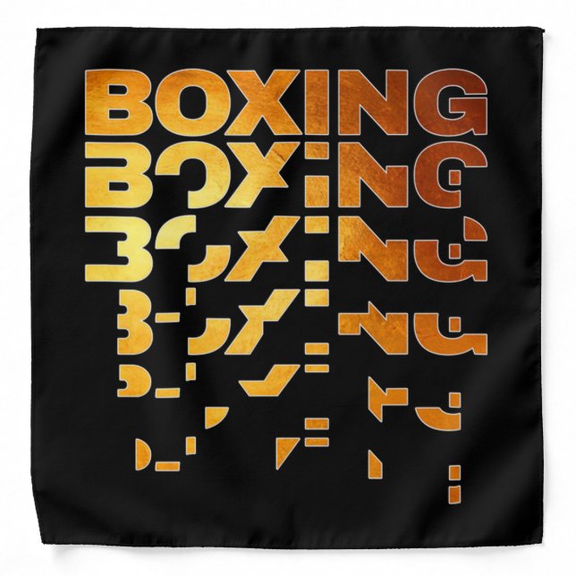 Boxing Boxer Graphic Word Art Bandana (Front)