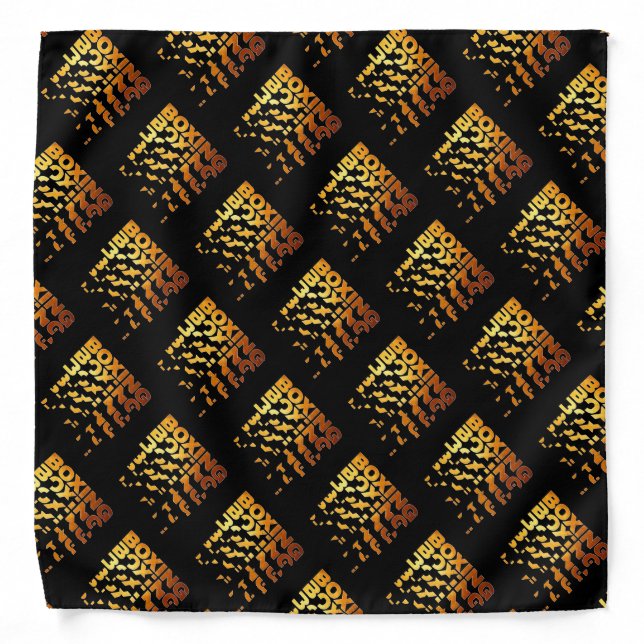 Boxing Boxer Graphic Word Art Bandana (Front)
