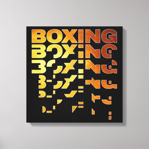 Boxing Boxer Graphic Word Art Canvas Print