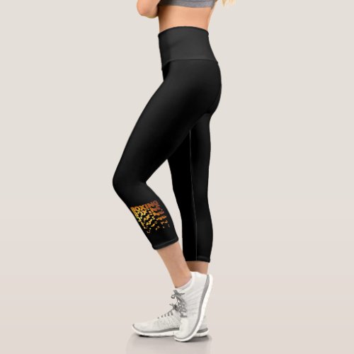 Boxing Boxer Graphic Word Art Capri Leggings