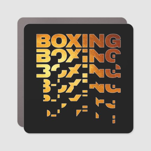 Boxing Boxer Graphic Word Art Car Magnet