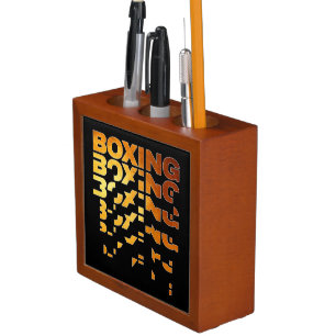 Boxing Boxer Graphic Word Art Desk Organizer