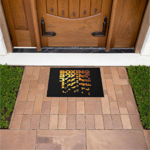 Boxing Boxer Graphic Word Art Doormat