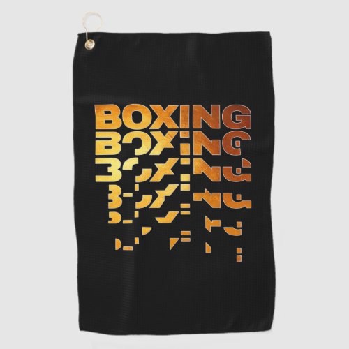 Boxing Boxer Graphic Word Art Golf Towel