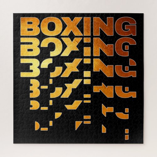Boxing Boxer Graphic Word Art Jigsaw Puzzle