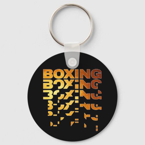 Boxing Boxer Graphic Word Art Keychain