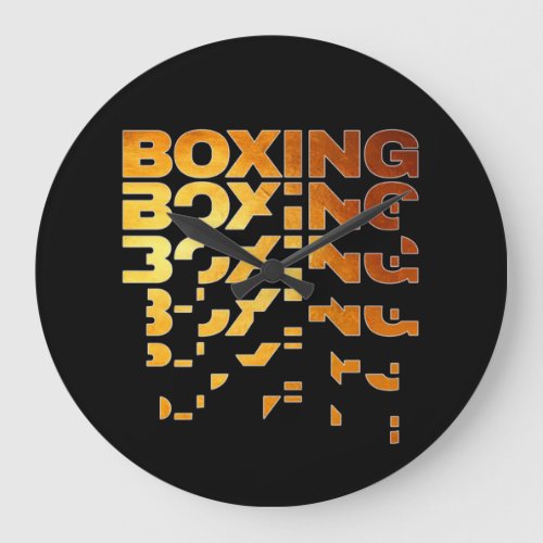 Boxing Boxer Graphic Word Art Large Clock