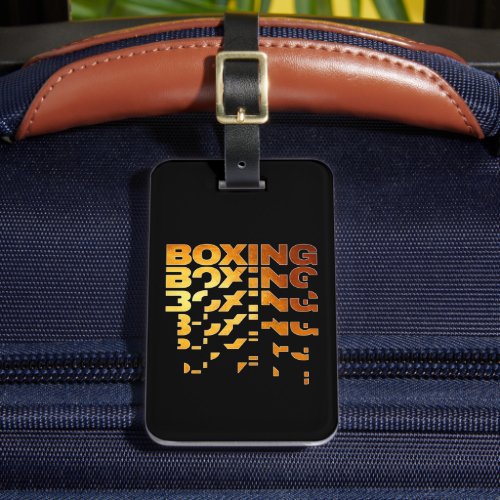 Boxing Boxer Graphic Word Art Luggage Tag