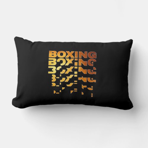 Boxing Boxer Graphic Word Art Lumbar Pillow