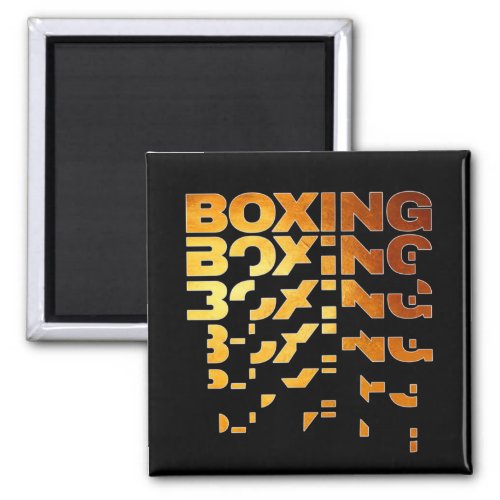 Boxing Boxer Graphic Word Art Magnet