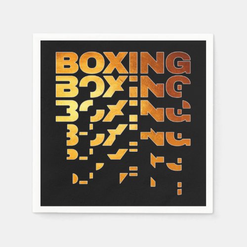 Boxing Boxer Graphic Word Art Napkins