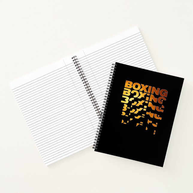 Boxing Boxer Graphic Word Art Notebook (Inside)