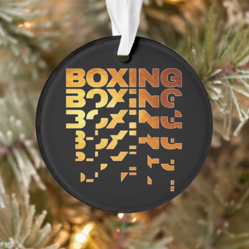 Boxing Boxer Graphic Word Art Ornament