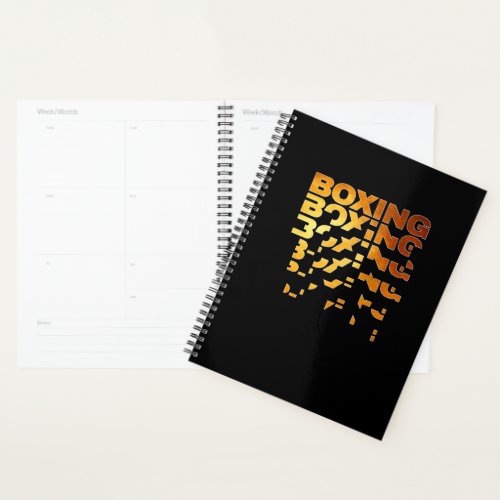 Boxing Boxer Graphic Word Art Planner