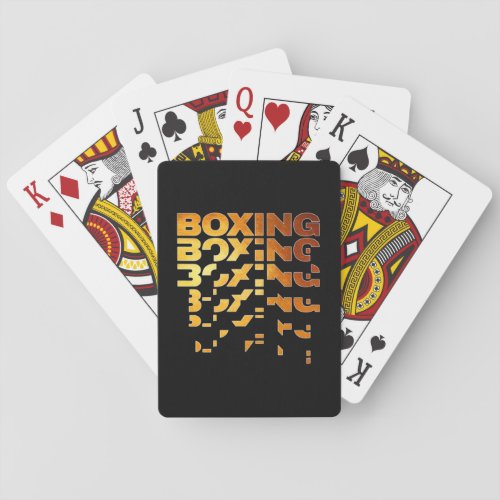 Boxing Boxer Graphic Word Art Playing Cards