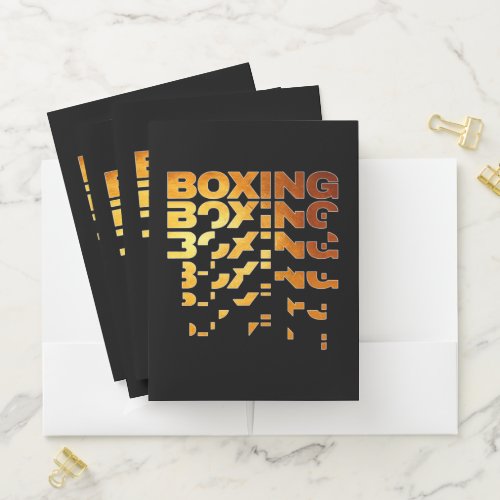 Boxing Boxer Graphic Word Art Pocket Folder