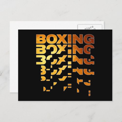 Boxing Boxer Graphic Word Art Postcard