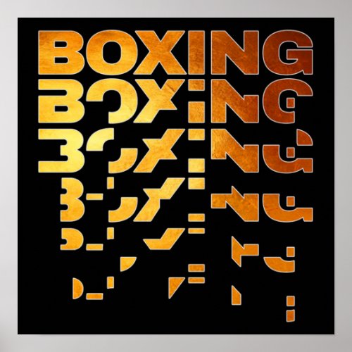 Boxing Boxer Graphic Word Art Poster