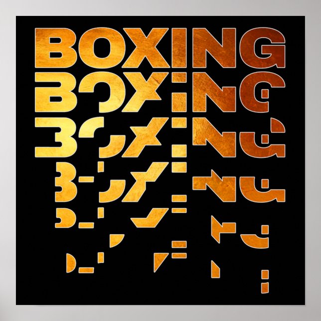 Boxing Boxer Graphic Word Art Poster (Front)