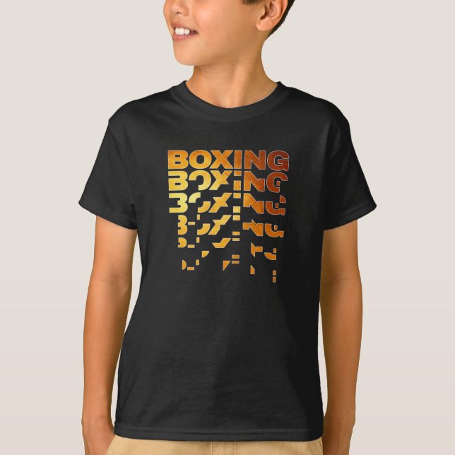 Boxing Boxer Graphic Word Art T-Shirt (Front)