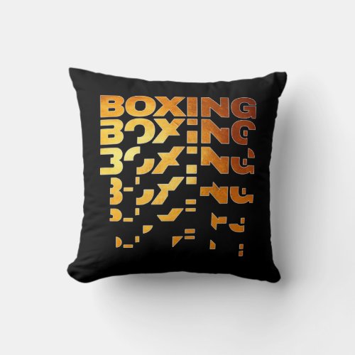 Boxing Boxer Graphic Word Art Throw Pillow