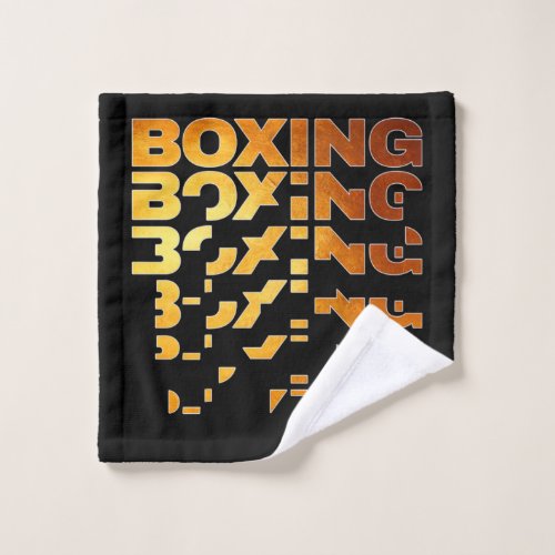 Boxing Boxer Graphic Word Art Wash Cloth