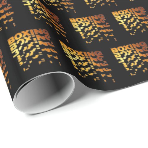 Boxing Boxer Graphic Word Art Wrapping Paper
