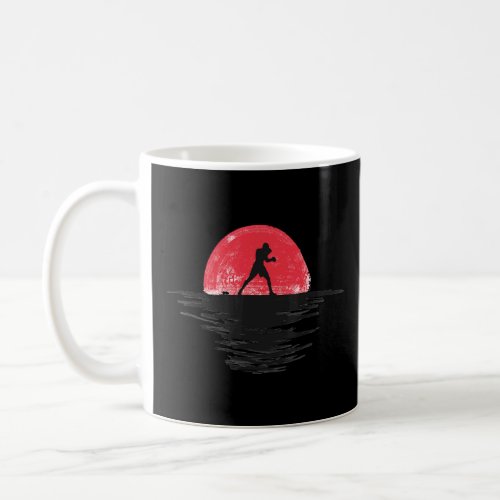 Boxing Boxer Japanese Sunset Retro Red  Coffee Mug