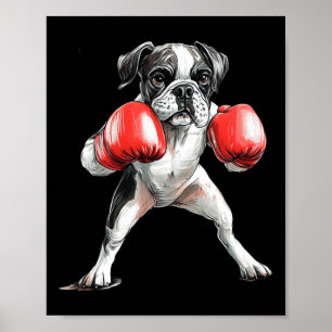 Boxing Boxer Shares Humor With Playful Dog Charm  Poster