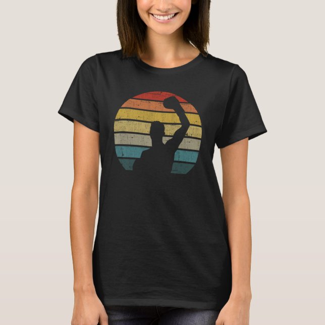 Boxing Boxer Silhouette On A Distressed Retro Suns T-Shirt (Front)