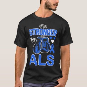 Boxing Boxer Stronger Than ALS Awareness T-Shirt