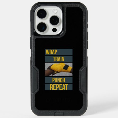 Boxing Boxer Training Quote Wrap Train Repeat iPhone 15 Pro Max Case