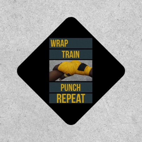 Boxing Boxer Training Quote Wrap Train Repeat Patch