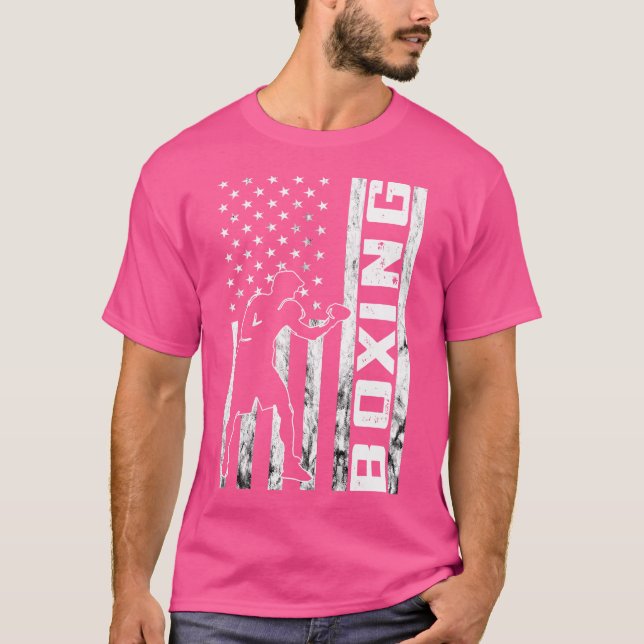 Boxing Boxer Usa America Boxing Gloves Kickboxing T-Shirt (Front)