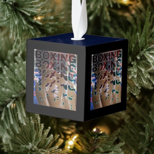Boxing Broken Word Art for Boxer Fighter Cube Ornament