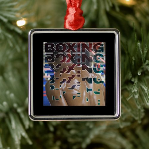 Boxing Broken Word Art for Boxer Fighter Metal Ornament