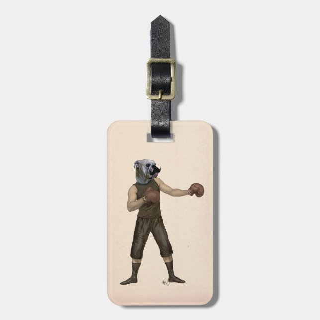 Boxing Bulldog Full 2 Luggage Tag (Front Vertical)