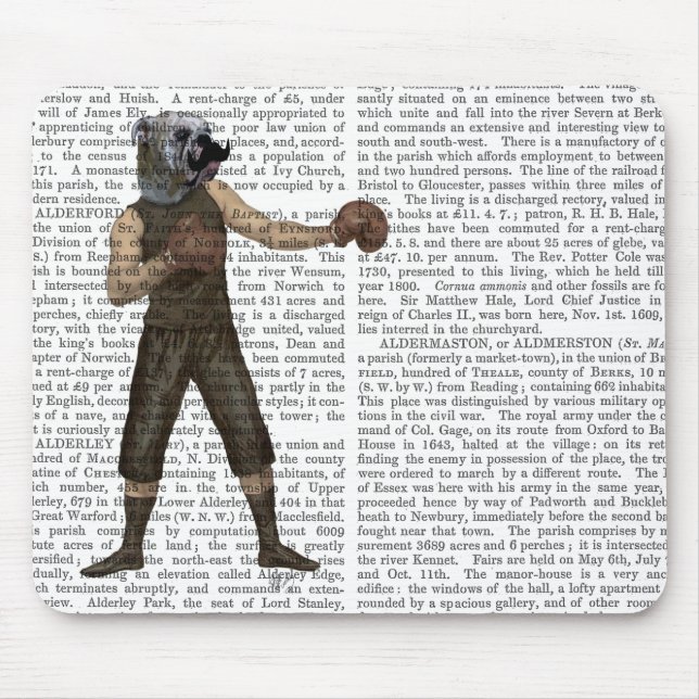 Boxing Bulldog Full Mouse Pad (Front)