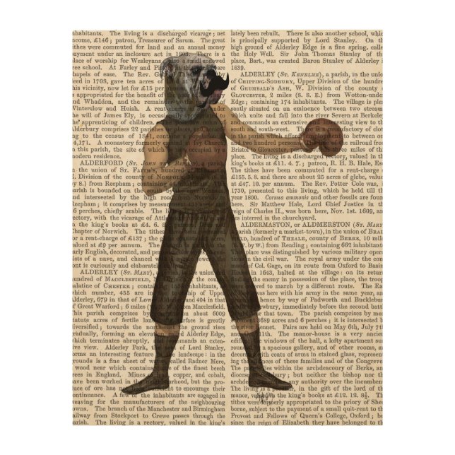 Boxing Bulldog Full Wood Wall Decor (Front)