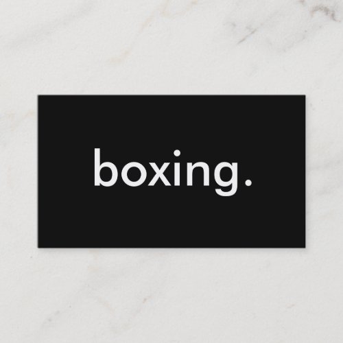 boxing. business card