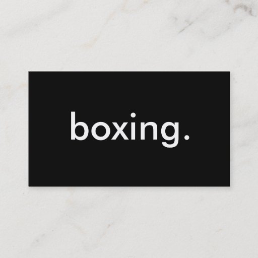 Customizable boxing. business card