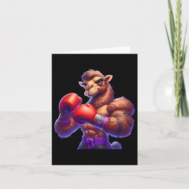 Boxing Camel Boxer Kickboxer Mma Fighter Combat Sp Card (Front)