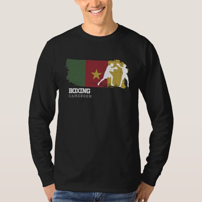 Boxing Cameroon Combat Sports Fighter Boxing T-Shirt (Front)